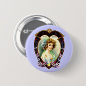 Vintages Valentinherz Button (Vorne & Hinten)