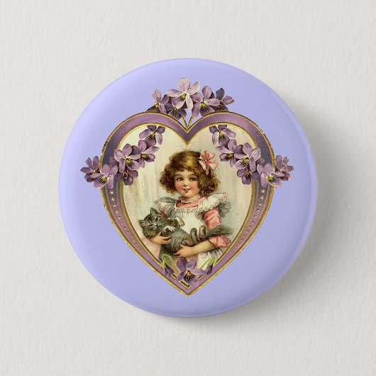 Vintages Valentinherz Button (Vorderseite)