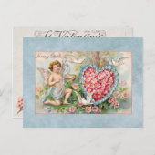 Vintages Valentinherz Feiertagspostkarte (Vorne/Hinten)