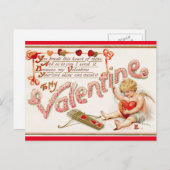 Vintages Valentinherz Feiertagspostkarte (Vorne/Hinten)