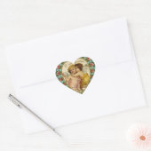 Vintages Valentinherz Herz-Aufkleber (Umschlag)