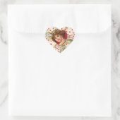 Vintages Valentinherz Herz-Aufkleber (Tasche)