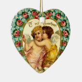 Vintages Valentinherz Keramikornament (Rechts)