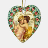 Vintages Valentinherz Keramikornament (Links)
