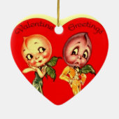 Vintages Valentinherz Keramikornament (Hinten)