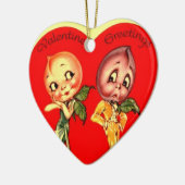 Vintages Valentinherz Keramikornament (Links)