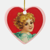 Vintages Valentinherz Keramikornament (Hinten)