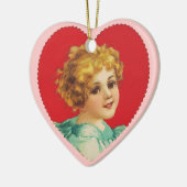 Vintages Valentinherz Keramikornament (Links)