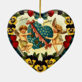 Vintages Valentinherz Keramikornament (Hinten)
