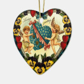 Vintages Valentinherz Keramikornament (Links)