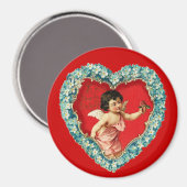 Vintages Valentinherz Magnet (Vorderseite/Rückseite)
