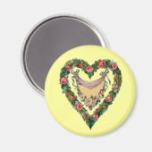 Vintages Valentinherz Magnet (Vorderseite/Rückseite)