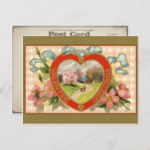 Vintages Valentinherz Postkarte (Vorne/Hinten)