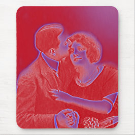 Vintages Valentinisches Paar in Rot Mousepad
