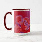 Vintages Valentinisches Paar in Rot Tasse (Links)