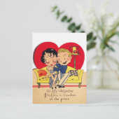 Vintages Valentinpaar Feiertagspostkarte (Stehend Vorderseite)