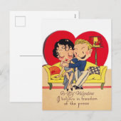 Vintages Valentinpaar Feiertagspostkarte (Vorne/Hinten)