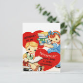 Vintages Valentinpaar Feiertagspostkarte (Stehend Vorderseite)