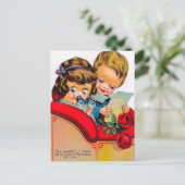 Vintages Valentinpaar Postkarte (Stehend Vorderseite)