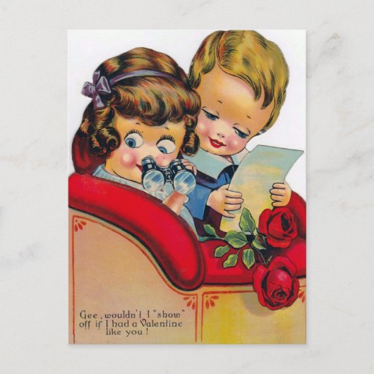 Vintages Valentinpaar Postkarte (Vorderseite)