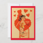 Vintages Valentinstag-Corset-Girl Feiertagskarte (Vorderseite)