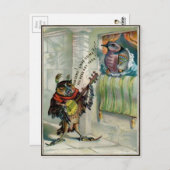 Vintages Valentinueulen Postkarte (Vorne/Hinten)