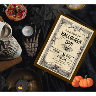 Vintages Vampire Bat Halloween Einladung