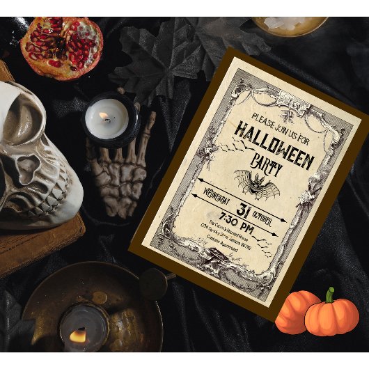 Vintages Vampire Bat Halloween Einladung