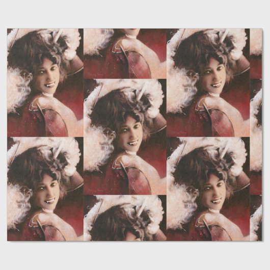 Vintages Vampire-Verpackungs-Papier Geschenkpapier (Flach)