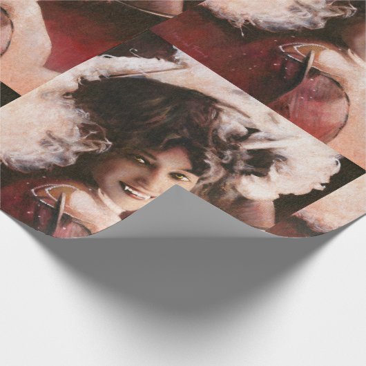 Vintages Vampire-Verpackungs-Papier Geschenkpapier (Ecke)