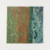 Vintages Van Gogh-Blume-Feld mit Pflücken Wandteppich (Vorderseite (Horizontal))