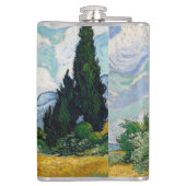 Vintages Van Gogh-Weizenfeld mit Zypressen Flachmann (Rückseite)