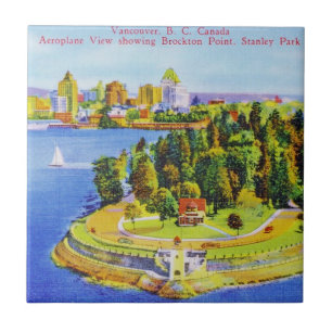Vintages Vancouver-Insel-Plakat Fliese