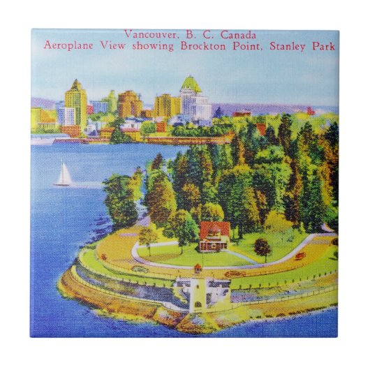 Vintages Vancouver-Insel-Plakat Fliese (Vorderseite)
