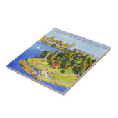Vintages Vancouver-Insel-Plakat Fliese (Seite)