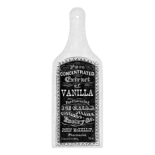 Vintages Vanille-Aufkleber-Glasschneiden-Brett Schneidebrett (Vorderseite)