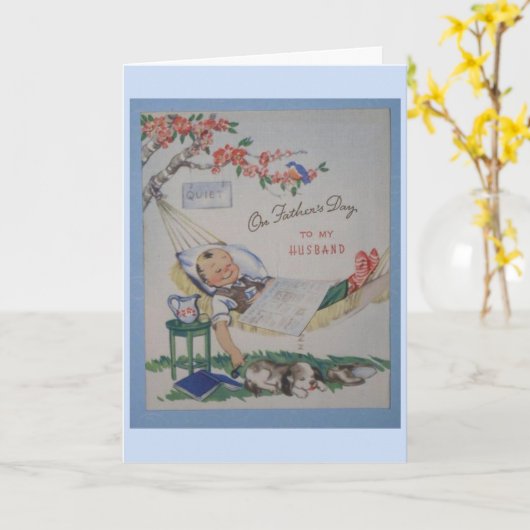 Vintages Vatertag - zu meinem Mann, Karte (Gelbe Blume)