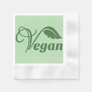 Vintages Veganes Logo-Leaf Serviette