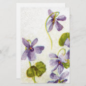 Vintages Veilchen-Briefpapier Briefpapier (Vorne/Hinten)