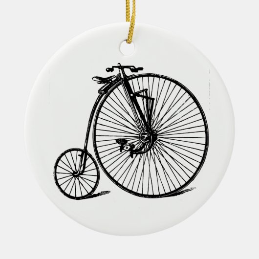 Vintages Velocipede-Penny-Farthing-Fahrrad-Fahrrad Keramikornament (Vorne)