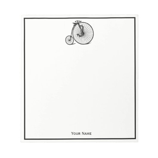 Vintages Velocipede Penny Farthing Fahrrad Notizblock (Vorderseite)