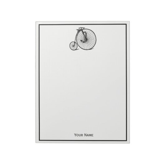 Vintages Velocipede Penny Farthing Fahrrad Notizblock (Rotiert)