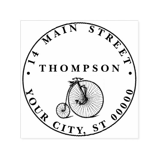 Vintages Velocipede Penny Farthing Fahrrad Permastempel (Design)