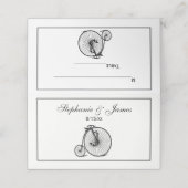 Vintages Velocipede Penny Farthing Fahrrad Platzkarte (Außenseite Aufgefaltet)