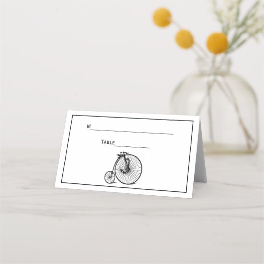 Vintages Velocipede Penny Farthing Fahrrad Platzkarte (Rückseite)