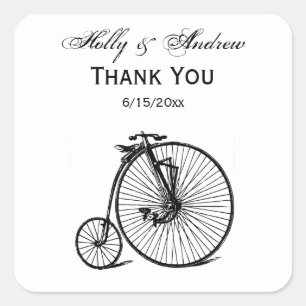 Vintages Velocipede Penny Farthing Fahrrad Quadratischer Aufkleber
