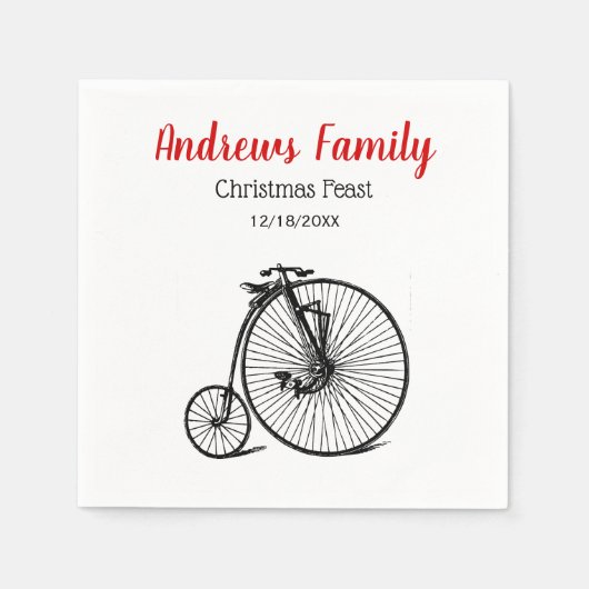 Vintages Velocipede Penny Farthing Fahrrad Serviette (Vorderseite)