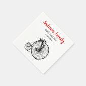 Vintages Velocipede Penny Farthing Fahrrad Serviette (Ecke)