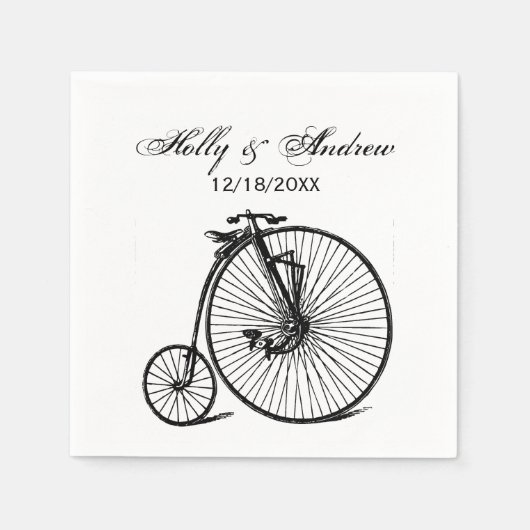 Vintages Velocipede Penny Farthing Fahrrad Serviette (Vorderseite)