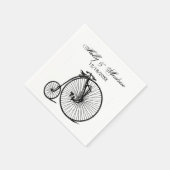 Vintages Velocipede Penny Farthing Fahrrad Serviette (Ecke)